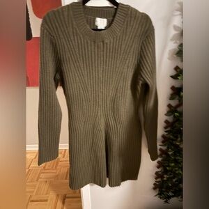 H&M Olive Green Ribbed Women's Dress size XL